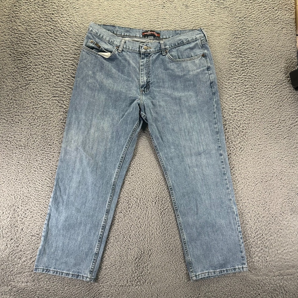 Lee Superior Comfort Jeans Men 38x29 Blue Cotton Denim Straight Relaxed Workwear